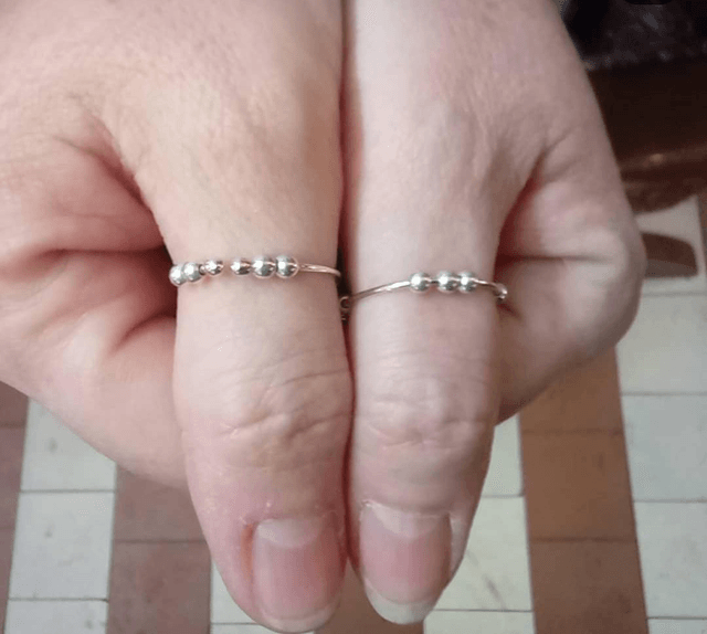 Sterling Silver bead spinner ring